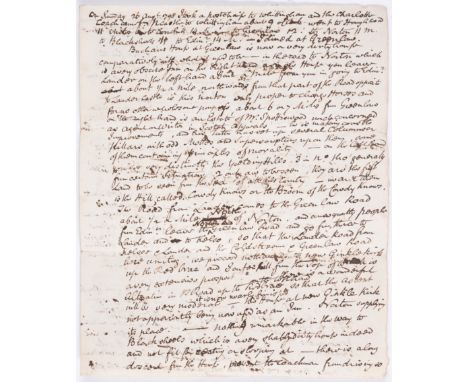 Coaches.- Account of my Journey to Scotland [Whittingham, Northumberland to Musselburgh, Dunbar etc.]..., manuscript, 3pp., s