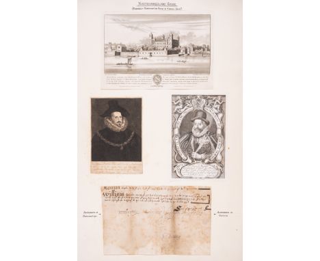 Jacobean aristocracy.- Cut signatures on a document, including: Henry Howard, Earl of Northampton&nbsp;(1540-1614),&nbsp;cour
