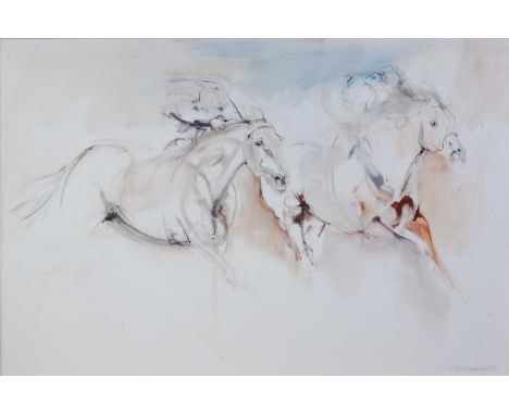 Lydia Kiernan - Racehorses, oil on canvas, signed and dated '98 lower right, 61 x 91.5cmCondition report: Very good condition