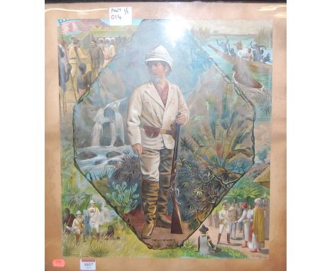 A late Victorian print of Dr Livingstone in Africa; together with a single volume 'The Life and Explorations of Dr Livingston