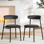 Donna Set of 2 Charcoal Velvet Dining Chairs - RRP £149.99. - ER34