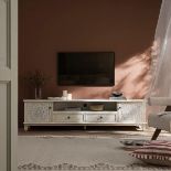 Chantilly Whitewashed 200cm Wide TV Unit - RRP £349.99. - ER34