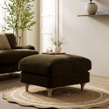 Daphnis Seaweed Velvet Sofa, Footstool - RRP £199.99. - ER41