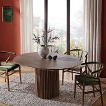 Maru Round 4-6 Seater Extending Oak Pedestal Dining Table, Silver Oak - RRP £439.99. - ER23B