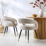 Laurel Wave Taupe Boucle Set of 2 Dining Chairs - RRP £219.99. - ER35