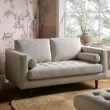 Henrietta 2-Seater Sofa, Beige Woven Fabric - RRP £499.99. - ER40