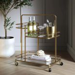 Clementine Antique Brass Effect Drink Trolley - RRP £119.99. - ER23B