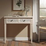 Chantilly Whitewashed Carved Console/ Dressing Table - RRP £199.99. - ER34