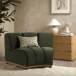 Granvia Moss Green Velvet Modular Sofa, 1-Seater Curved Sofa - RRP £499.99. - ER32