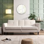 Latimer Beige Woven Fabric 3-Seater Storage Sofa Bed - RRP £499.99. - ER40