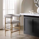 Fulbourn Beige Woven Counter Stool with Natural Wood Effect Legs - RRP £159.99. - ER23B