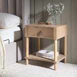 Thalia Concave 1 Drawer Bedside Table, Natural - RRP £139.99. - ER40