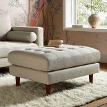 Henrietta Ottoman, Beige Woven Fabric - RRP £199.99. - ER23B