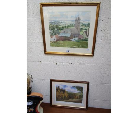 Watercolour - Church scene &amp; L/E print