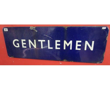 Enamel sign - GENTLEMEN - 91cm x 31cmAdvertising sign