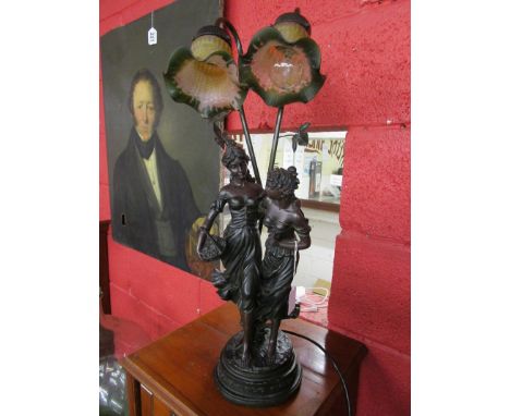 Resin figure table lamp - H: 66cm