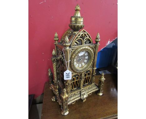French gilt clock - H: 47cm