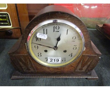 Art Deco oak mantle clock by Enfield