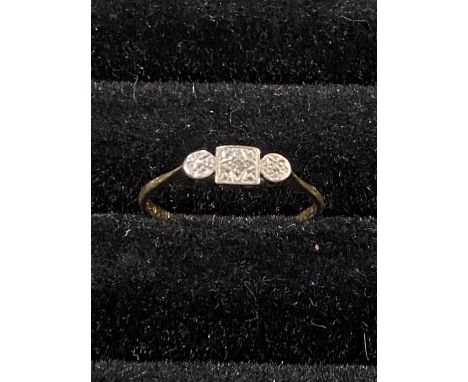 A 18ct gold and platinum ring 1.53g size Q 