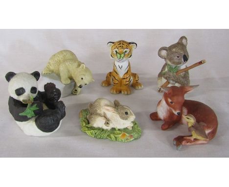 Assorted Eva Dalberg ceramic animal figures and a Beswick Sculpture Studio figure of rabbits