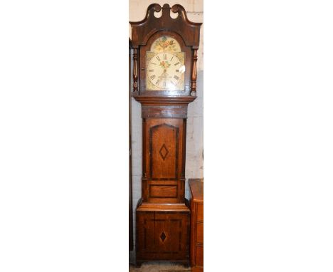 Victorian 30 hour chain pull mechanism longcase clock in a mix wood case