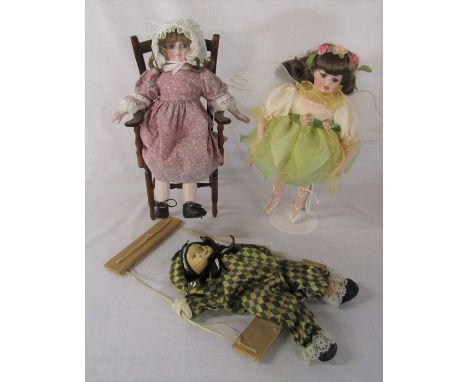 2 dolls inc Leonardo Collection, miniature chair and puppet
