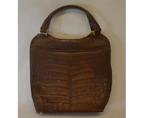 Vintage crocodile skin handbag
