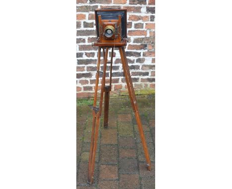 Late 19th/early 20th century camera on tripod, Thornton Pickard Time &amp; Inst. patent &amp; M B No.4&nbsp;