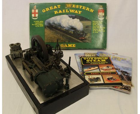 Model of a stationary steam engine 41 cm x 34 cm (af), Great Western Railway Game, "Toy Shop Steam" by Basil Harley &amp; 3 S
