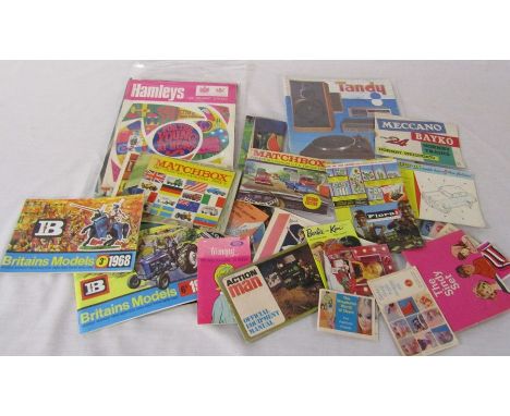 Selection of vintage catalogues and ephemera, mostly on toys inc Hamleys, Action Man, Barbie, Matchbox and Britains