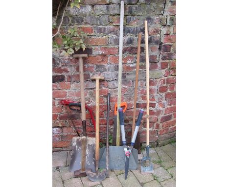 Selection of garden tools and hand tools