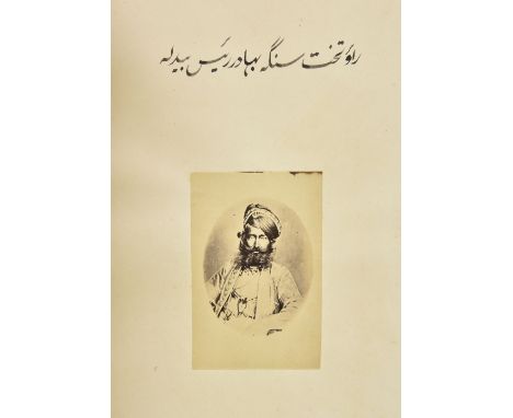 India. [Photographic biographies of Indian rulers], c.1880, 2 parts in 1 volume, approximate pagination [6] 7-96 pp., 3-40 73