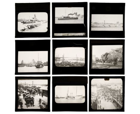 * China &amp; Hong Kong. A group of 96 diapositive lantern slides, c. 1930s/1940s, mostly depicting river scenes with junks, 