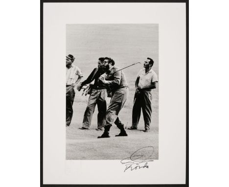 * Korda (Alberto, 1928-2001). Fidel Castro playing golf in Havana, 1960, printed c. 2000, gelatin silver print, embossed stam