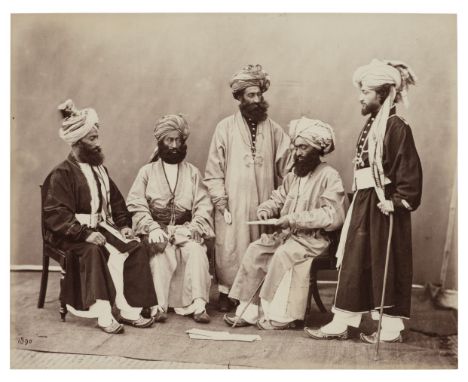 * India. A group of 16 assorted albumen print photographs of India, c. 1860s and later, including a photograph of Afghan trib