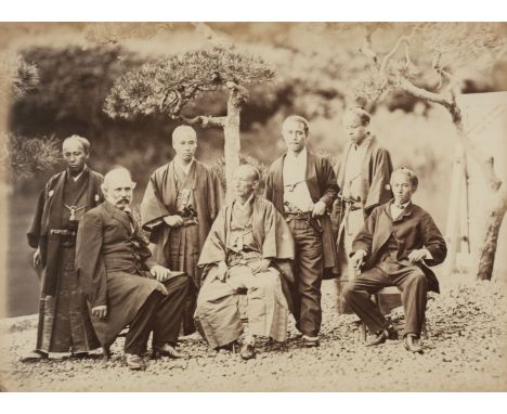 * Weed (Charles Leander, 1824-1903). Japanese Cabinet Officials with the US Minister to Japan, taken at Hama Goten, Edo, [now