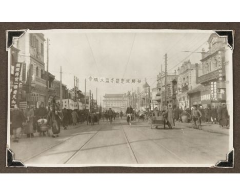 * China. An album of 36 gelatin silver print photographs of Beijing, etc., c. 1930s, featuring temples and architectural site