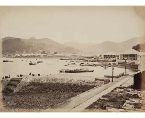 * Attributed to Charles Leander Weed (1824-1903). The Bund in Nagasaky, [Nagasaki, Japan], c. 1867, albumen print, some light