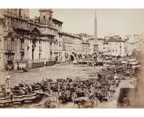 * Italy. An album of architectural views, ruined buildings and interiors, c. 1870s, mounted albumen prints of Rome, Bolgona, 