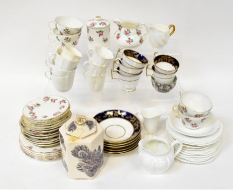 A Hammersley part tea service to include cups, saucers, lidded sugar bowl and jug, a part Shelley blanc de Chine coffee servi