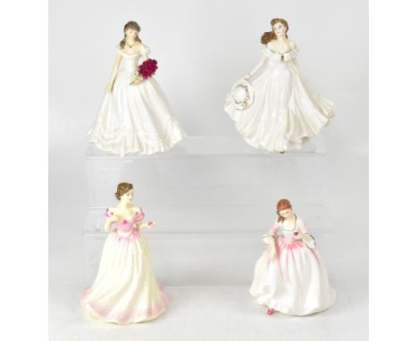 ROYAL WORCESTER; a Golden Moments figure titled 'Friendship', depicting a lady with long white dress and bonnet and 'The Offi