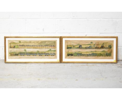 LIVERPOOL RAILWAY INTEREST; two groups of two 19th century etchings, the first comprising 'Plate 1: A Train of the First Clas