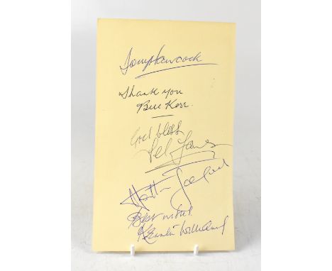 HANCOCK'S HALF HOUR; a page cut from an autograph book, bearing the signatures of the stars of the show, including Tony Hanco