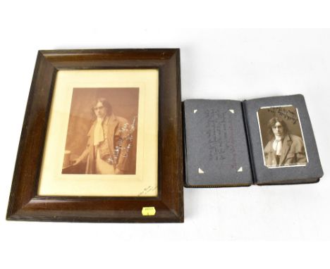 PRESTON AND FILM INTEREST; a signed lobby card by Owen McGiveneny (1884-1967), together with an album of fourteen postcards d