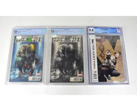 Two Marvel first edition comics, 'Iron Fist', 0001 variant edition, Cover by Gabriele Dell'Otto, Art; Mike Perkins, Story; Ed