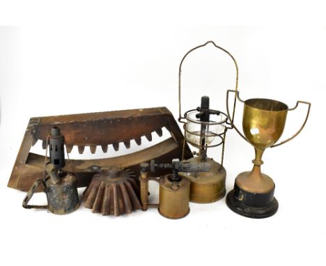 A quantity of early 20th century blow torches, to include an original Sievert example, a Victorian cast iron table mincer, a 