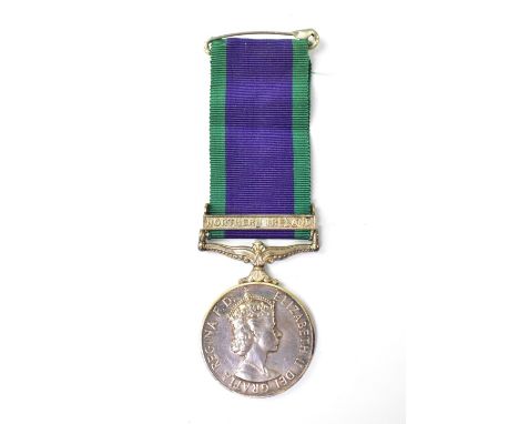 An Elizabeth II 'For Campaign Service' Medal with ribbon and Northern Ireland bar, awarded to J R Robshaw 24163185. CONDITION