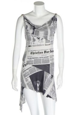 A John Galliano for Christian Dior newspaper print slip dress, Autumn-Winter 2000, Boutique labelled, of silk jersey with CD 