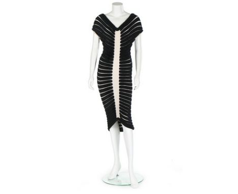 An Azzedine Alaïa 'Houpette' knitted chenille dress, Spring-Summer, 1994, labelled and size M, figure hugging and calf length