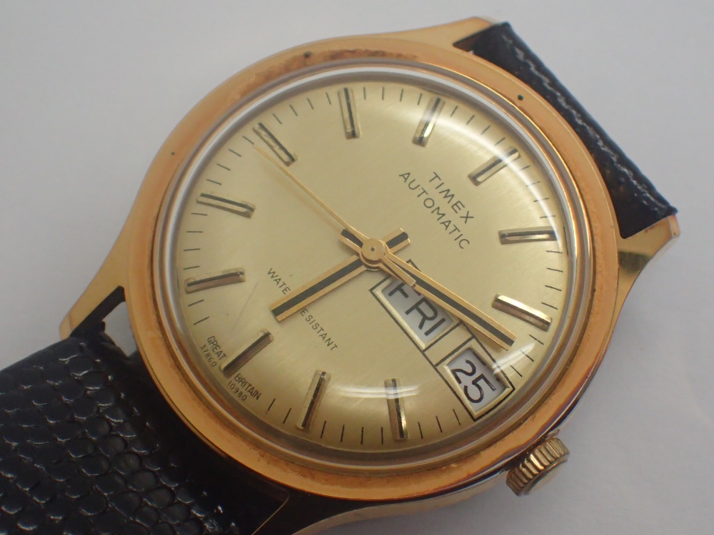 Vintage Timex automatic day and date gold plated wristwatch Vintage Timex automatic day and date gold plated wristwatch